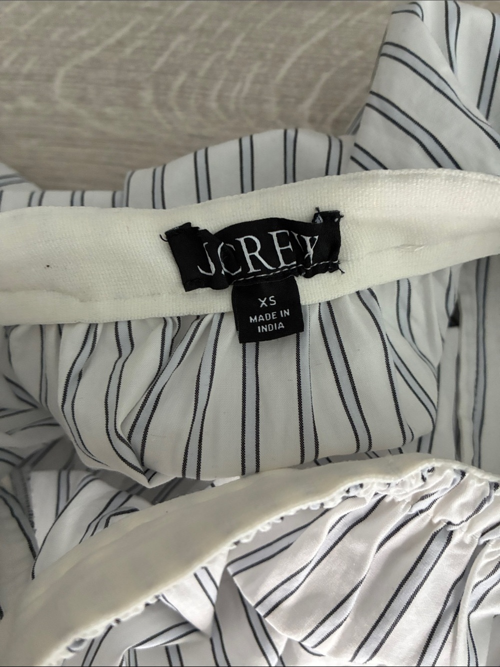 J. CREW Embroidered pull-on midi skirt in striped cotton poplin XS !Modified! - Picture 6 of 9